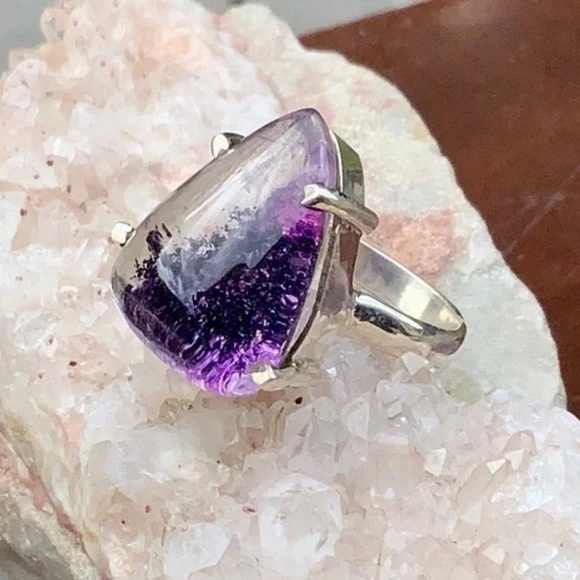Purple Lodolite 925 Sterling Silver Ring - Picture 7 of 15